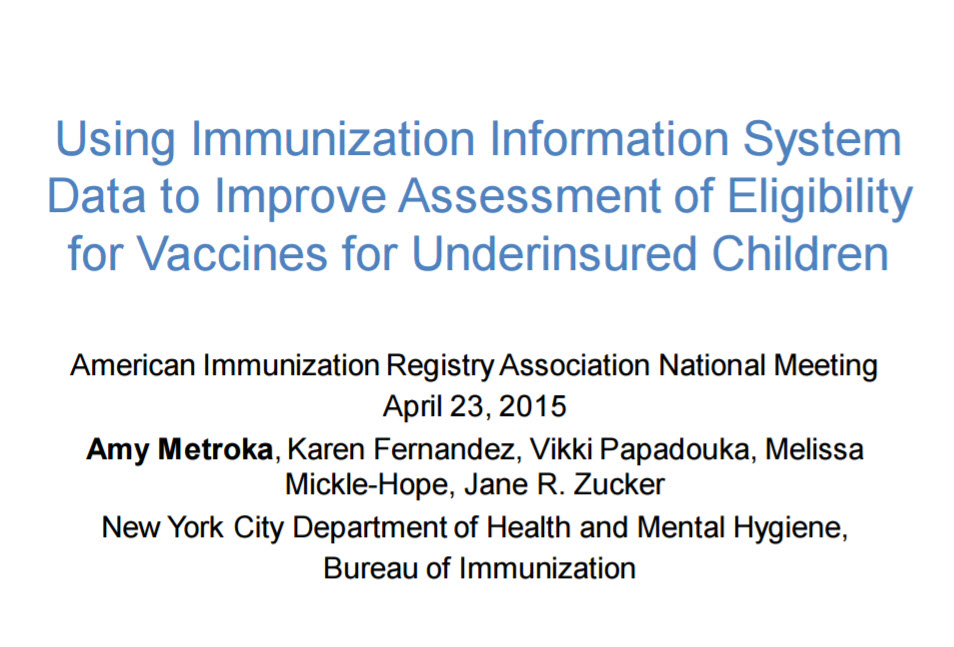 Using IIS Data to Improve Assessment of Eligibility for Vaccines for Underinsured Children