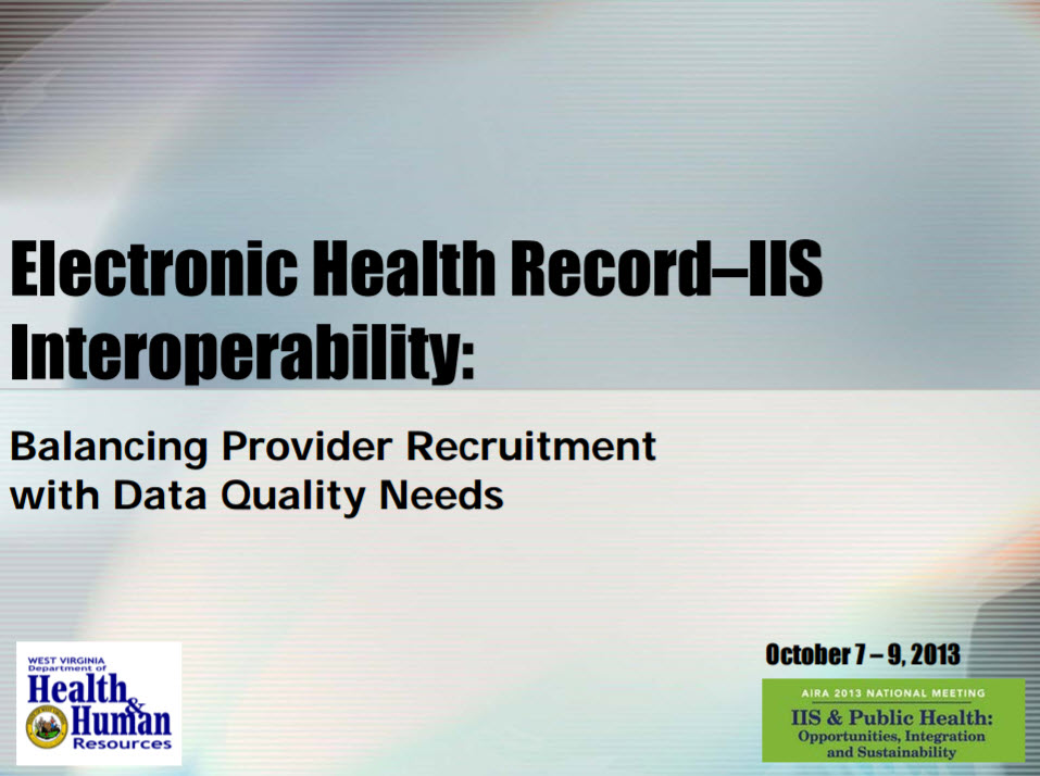 Electronic Medical Record – IIS Interoperability: Balancing Provider Recruitment with Data Quality Needs
