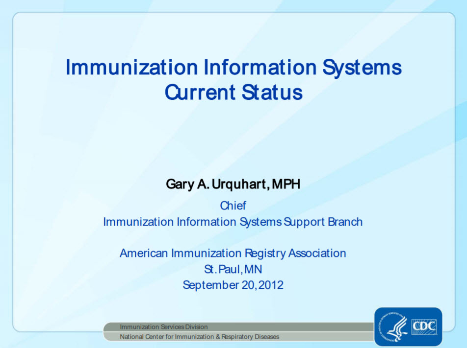 CDC NCIRD/IISSB Update: IIS Current Status
