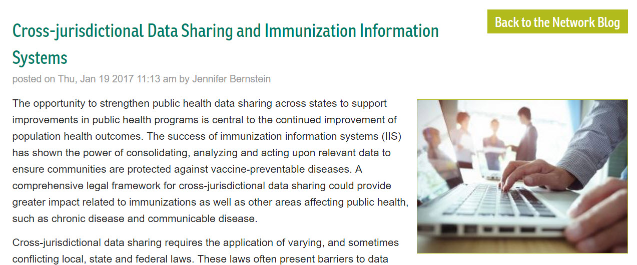 Cross-jurisdictional Data Sharing and Immunization Information Systems