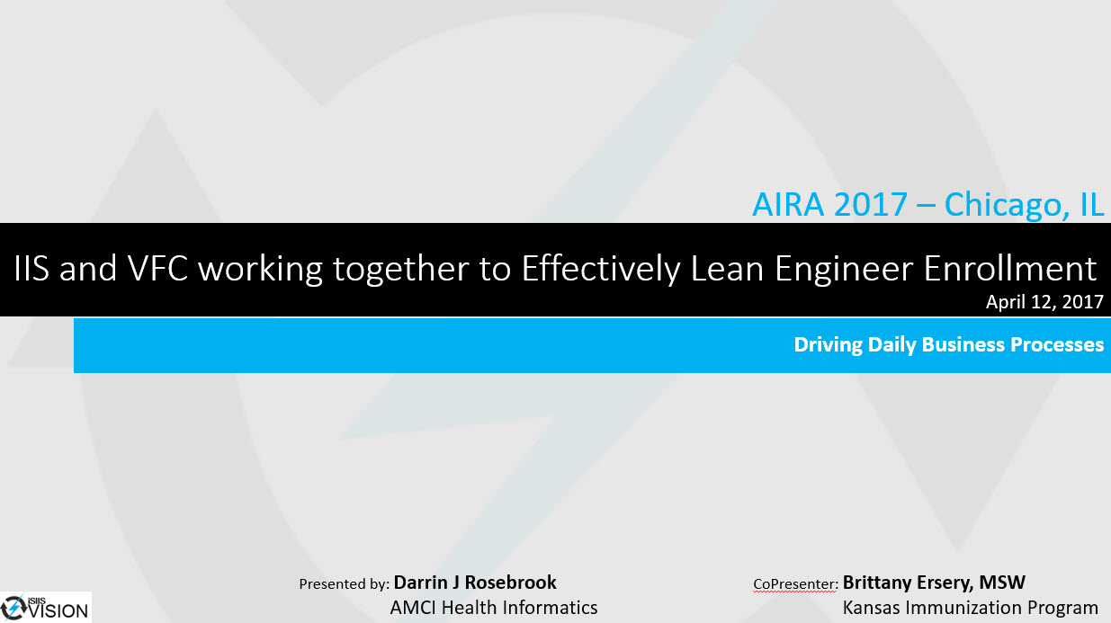 IIS and VFC Working Together to Effectively Lean Engineer Enrollment