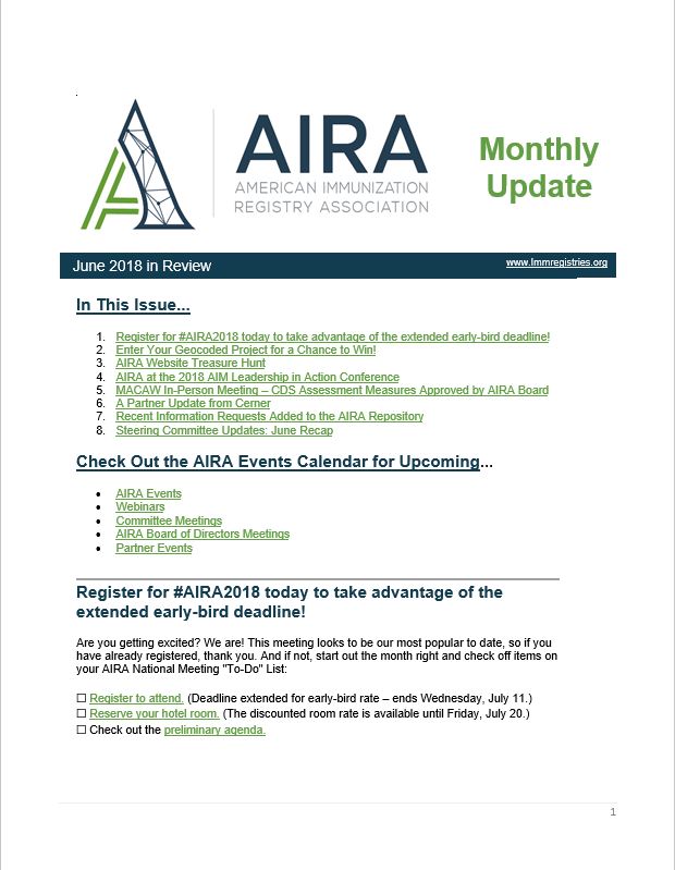 June 2018 Monthly Update