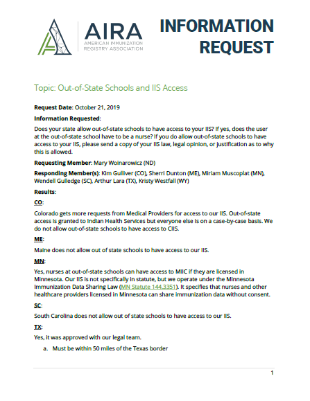 Out-of-State Schools and IIS Access