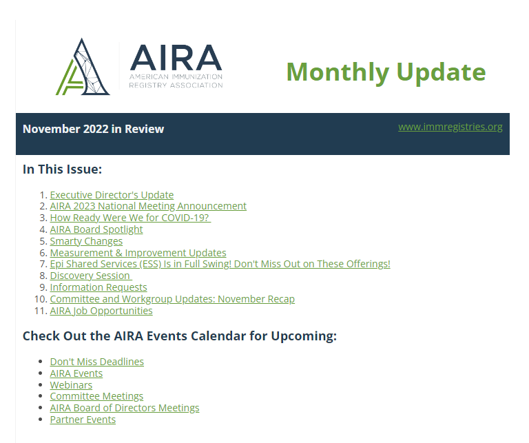 November 2022 Monthly Update